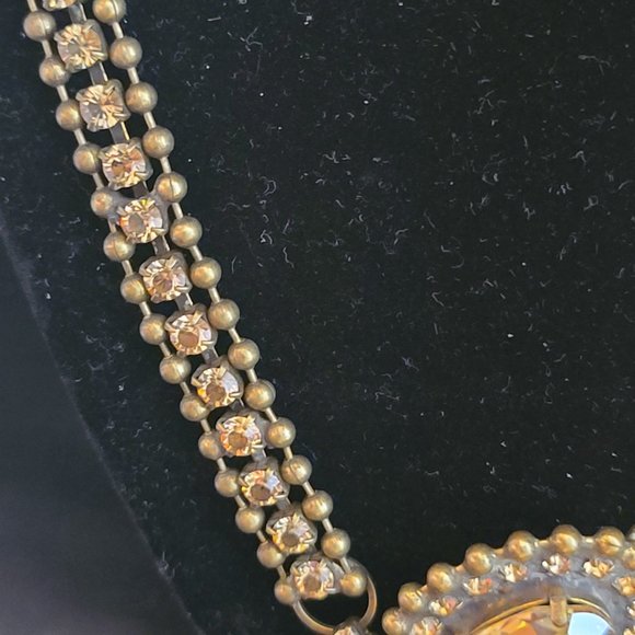 VAN GALZ - Ballchain, Leather & Crystal Wrap, Oval Pendant Necklace - Picture 10 of 14